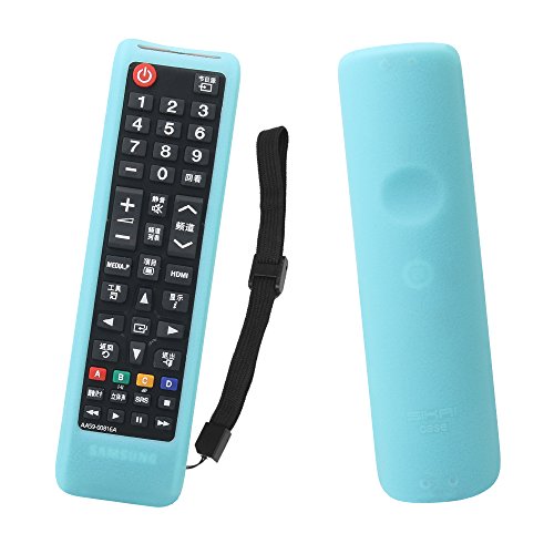 Samsung TV Remote Case SIKAI Shockproof Silicone Cover for Samsung BN59-01199F AA59-00666A AA59-00741A Remote Skin-Friendly Washable Anti-Lost with Remote Loop (Glow in Dark Blue)
