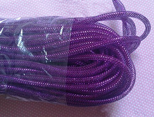 YYCRAFT 15 Yards Solid Mesh Tube for Craft Deco Flex for Wreaths Cyberlox CRIN Crafts 8mm 3/8-Inch (Purple)