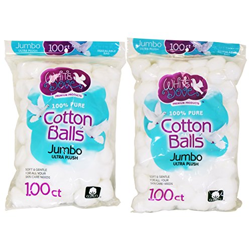 White Dove Cotton Balls, 100% Pure Cotton, 100 Ct