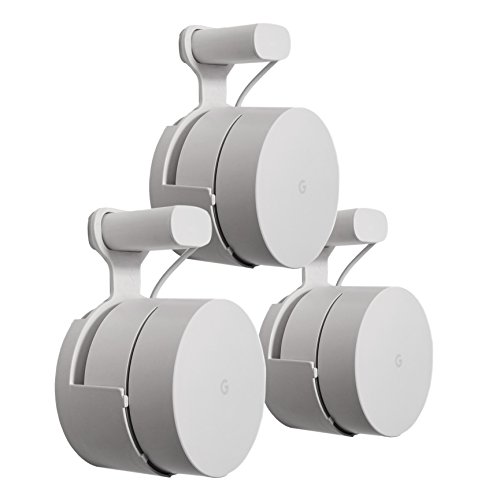 Dot Genie Google WiFi [Old Rectangular Plug â€“ NOT Current Round Plug] Outlet Holder Mount Stand: No Messy Screws! (3-Pack)