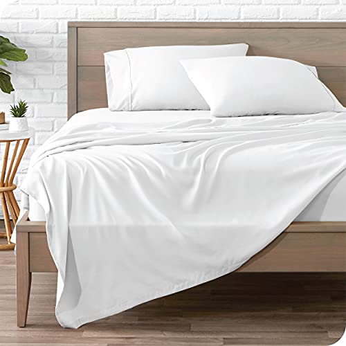 Book Cover Bare Home Twin XL Sheet Set - College Dorm Size - Premium 1800 Ultra-Soft Microfiber Twin Extra Long Sheets - Double Brushed - Twin XL Sheets Set - Deep Pocket - Bed Sheets (Twin XL, White)