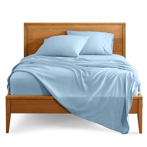Bare Home Twin XL Sheet Set - 1800 Ultra-Soft Microfiber Twin Extra Long Bed Sheets - Double Brushed - Deep Pockets - Easy Fit - 3 Piece Set - Bedding Sheets & Pillowcases (Twin XL, Light Blue)