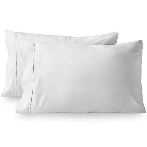 Book Cover Bare Home Premium 1800 Ultra-Soft Kids Microfiber Pillowcase Set - Double Brushed - Hypoallergenic - Wrinkle Resistant (Standard Pillowcase Set of 2, White)