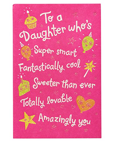 Better and Better Birthday Card for Daughter with Glitter
