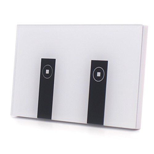 Atoparts Smart Wi-Fi Light Switch Switch 2 Gang Wireless in Wall Glass That Compatible with Amazon Alexa and Google Home ,Control Your Fixtures From Anywhere(2 Switches in 1 Gang Box)