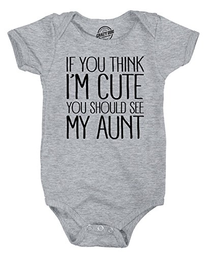 Book Cover If You Think Im Cute You Should See My Aunt Creeper Funny Family Baby Jumpsuit
