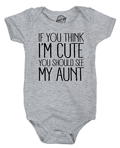 If You Think Im Cute You Should See My Aunt Creeper Funny Family Baby Jumpsuit