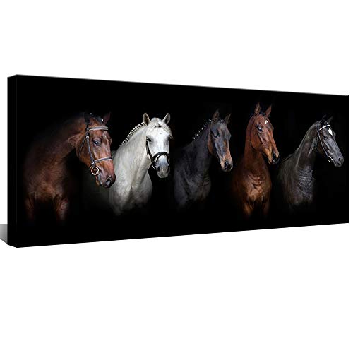 Book Cover Large Animal Canvas Wall Art Black and White Horse Picture Prints Inspirational Horses Wall Decor Living Room Modern Artwork Home Decoration Framed Ready to Hang 20