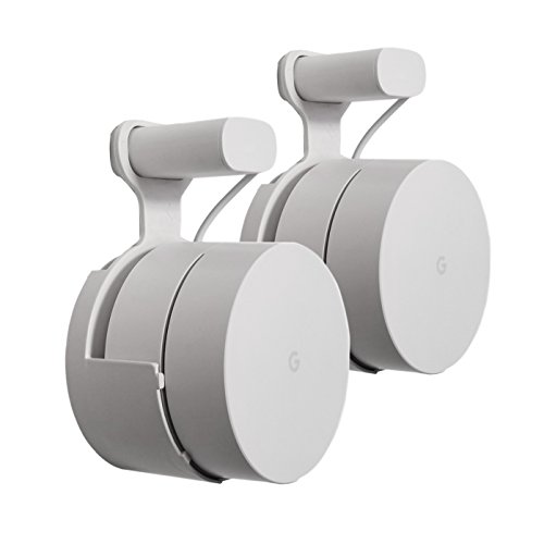 Dot Genie Google WiFi [Old Rectangular Plug â€“ NOT Current Round Plug] Outlet Holder Mount Stand: No Messy Screws! (2-Pack)