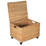 BIRDROCK HOME Seagrass Rolling File Cabinet | Office Storage | Home Storage | Natural