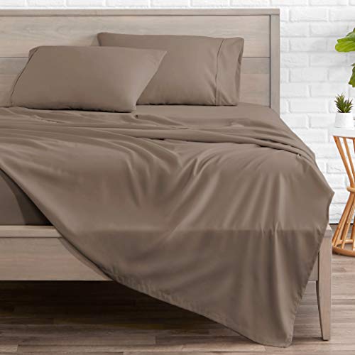 Book Cover Bare Home California King Sheet Set - 1800 Ultra-Soft Microfiber Bed Sheets - Double Brushed Breathable Bedding - Hypoallergenic â€“ Wrinkle Resistant - Deep Pocket (Cal King, Taupe)
