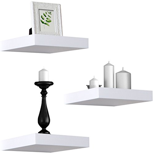 Sorbus Floating Shelves - Hanging Wall Shelves Decoration - Perfect Trophy Display, Photo Frames (White)
