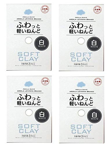 Book Cover DAISO JAPAN Soft Clay Lightweight fluffy White 4 packs