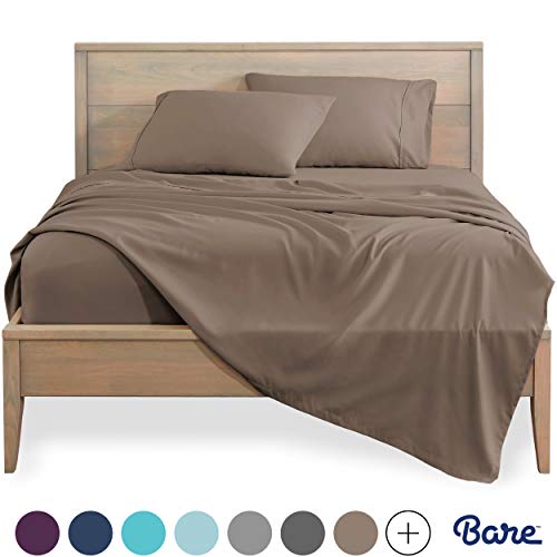 Book Cover Bare Home Full Sheet Set - Kids Size - 1800 Ultra-Soft Microfiber Bed Sheets - Double Brushed Breathable Bedding - Hypoallergenic - Wrinkle Resistant - Deep Pocket (Full, Taupe)