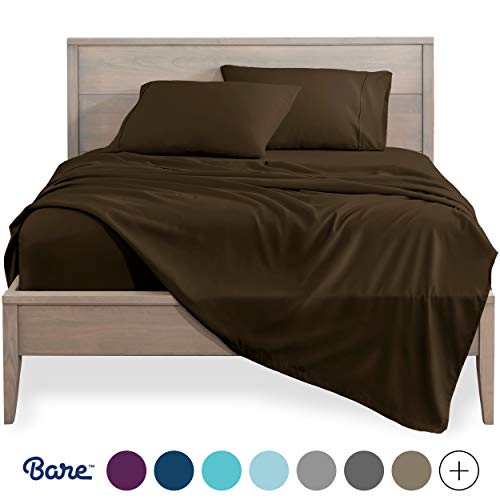 Book Cover Bare Home Queen Sheet Set - 1800 Ultra-Soft Microfiber Bed Sheets - Wrinkle Resistant - Deep Pocket (Queen, Cocoa)