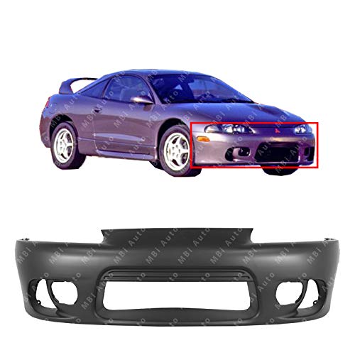 MBI AUTO - Primered, Front Bumper Cover Fascia for 1997-1999 Mitsubishi Eclipse w/Fog 97-99, MI1000260