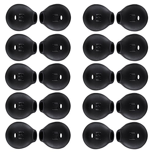 20 Pieces Silicone Earbud Cover Ear Tips TEEMADE Replacement Ear Gels Buds for Galaxy Note 5/Note 7/S7/S6/S6 Edge/Level U Earbuds (Black)