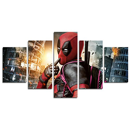 AtfArt 5 Piece Deadpool Movie Poster Decoration (No Frame) Unframed HB25 50 inch x30 inchâ€¦
