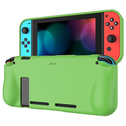 Book Cover JETech Protective Case for Nintendo Switch 2017, Grip Cover with Shock-Absorption and Anti-Scratch Design (Green)