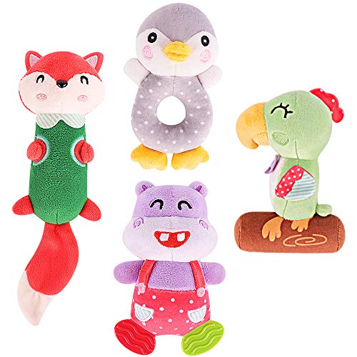 TUMAMA Soft Rattle Baby Toys Suitable for Newborn (4-PCS)