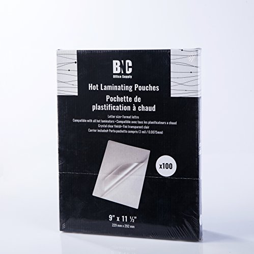 BNC Thermal Laminating Pouches, Letter Size, 3 mil thick 100 Pack