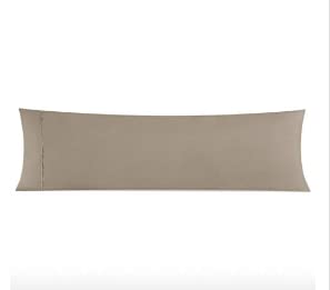 Italian Luxury Body Pillow Cover - Soft 21" x 60" Microfiber Long Pillow Case w/ No Zipper - Fits 20" ﻿x 54" Pillow, Machine Washable, Taupe