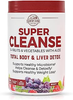 Country Farms Super Cleanse, Organic Super Juice Cleanse, Delicious Drink Powder, 14 Servings (Packaging May Vary)