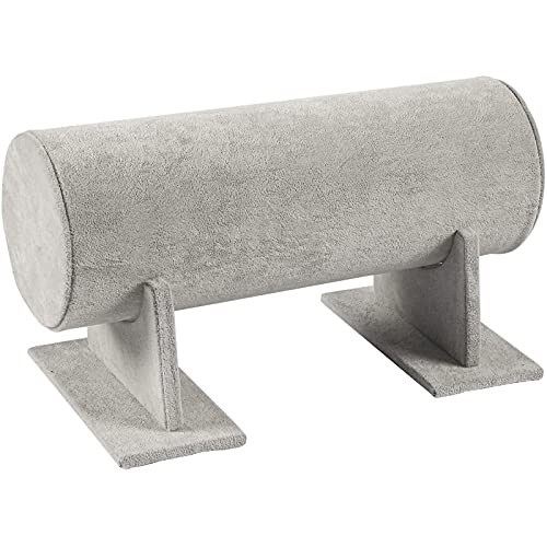 Headband Holder Organizer, Storage Display Stand for Hair Bands, Bracelets, Velvet T-Bar (Grey, 12 x 7 In)