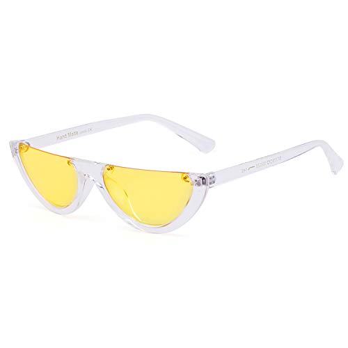 GIFIORE Retro Cat Eye Sunglasses for Women Vintage Half Round Frame Cateye Sun Glasses