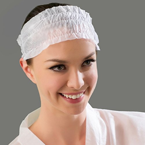 Non-woven Headbands, Amariver 100 Pcs Disposable Elastic Spa Salon Makeup Sauna Non-woven Skin Care Hair Band Headbands, Set of 100