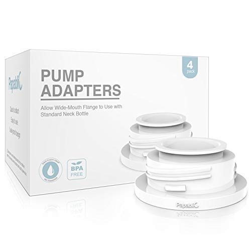 Papablic Leak-Proof Pump Bottle Adapter, for Spectra S1 S2 Pump Flanges to Use with Medela Baby Bottles, 4 Pack