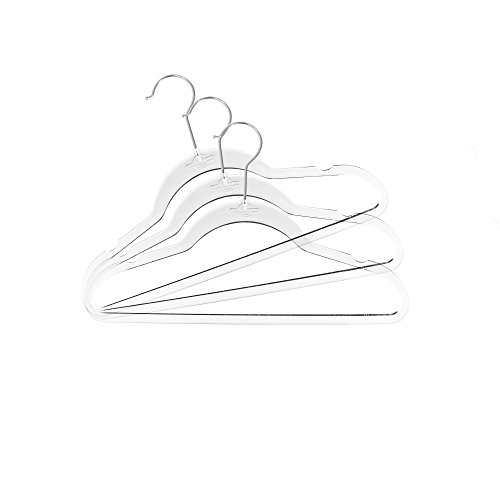 NEW EXCLUSIVE INNOVATION by Closet Complete: Perfectly sized for Kids & Babies, COMPLETELY CLEAR, Space Saving, INVISIBLE HANGERS, Ultra-Thin ACRYLIC HANGERS, CHROME Hooks, Set of 10