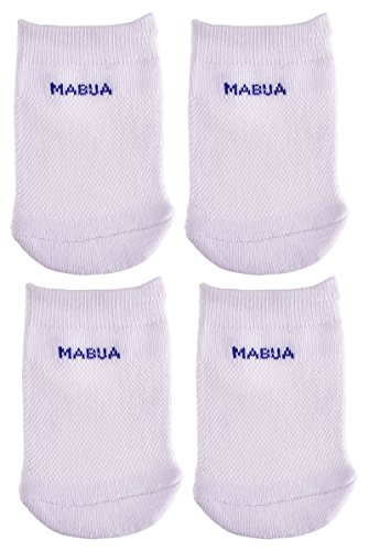 Mabua Anti-slip Breathable White Half Toe Socks, 5 Pairs