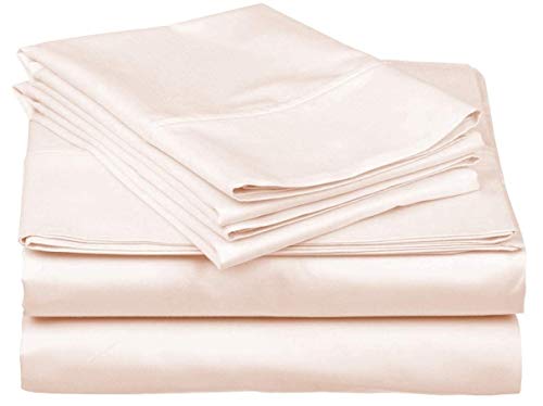 RV Short Queen Sheet Set 400 Thread Count Egyptian Cotton Made for RV, Camper & Motorhomes Cool and Breathable 4 PCs Sheet Set 15" Deep Pocket - Short-Queen (60" X 75"), Ivory Solid