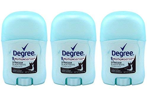 Degree Motion Sense Ultra Clear Black + White Antiperspirant Deodorant Stick 0.5 Oz Travel Size (Pack of 3)