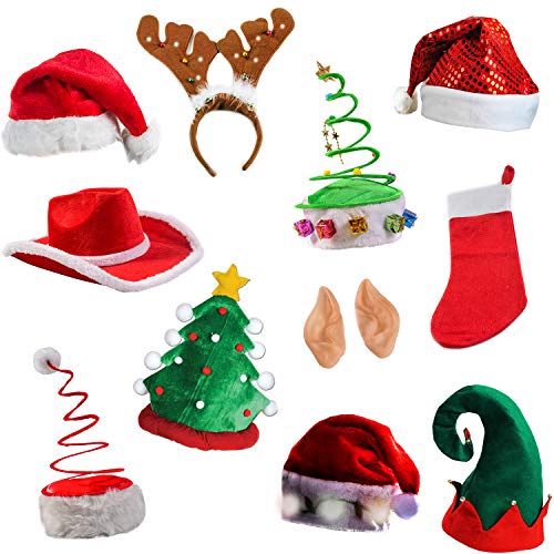 Tigerdoe Christmas Party Supplies - Christmas Photo Booth Prop - Christmas Costume Accessories - Christmas Headbands (5 Piece Photo Booth Prop Kit)