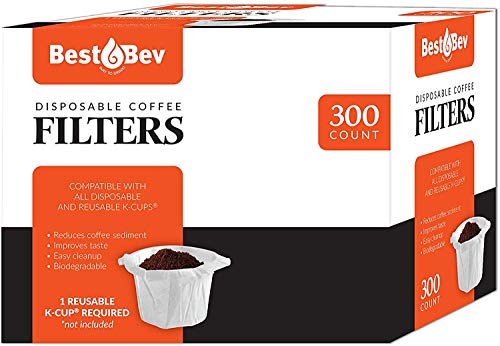 Book Cover Party Bargains 300 Disposable K-Cup Paper Coffee Filters - White Disposable Coffee Filter for Keurig Single Serve, Perfect Size and Quantity