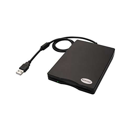 RAAYOO USB Floppy Disk Reader Drive, 3.5â€ External Portable 1.44 MB FDD Diskette Drive for Windows 7/8/2000/XP/Vista PC Laptop Desktop Notebook Computer Plug and Play No Extra Driversâ€“ Black