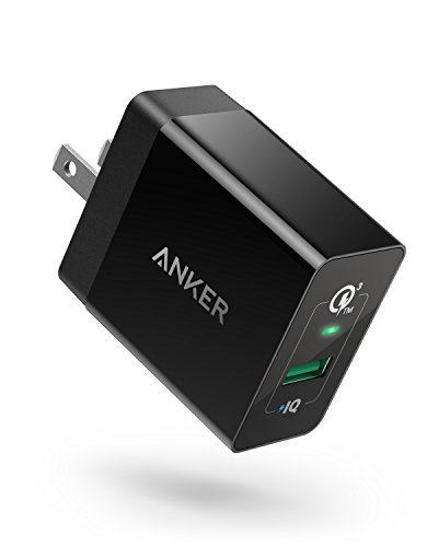 Book Cover Quick Charge 3.0, Anker 18W 3Amp USB Wall Charger (Quick Charge 2.0 Compatible) Powerport+ 1 for Anker Wireless Charger, Galaxy S10e/S10/S9/S8/Plus, Note 9/8, LG V40/V30+, iPhone, iPad and More