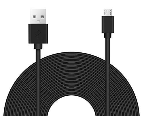Book Cover 25ft Power Extension Cable Compatible with Blink Mini, Xbox Series X, Echo Connect, Nintendo Switch, Ps4 Controller, and Cameras - Black -