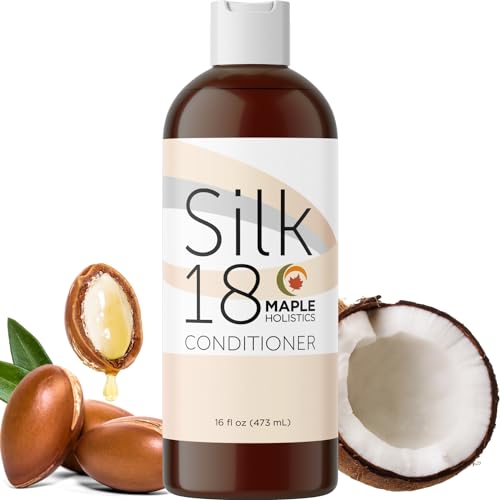 Natural Hair Conditioner Paraben Free Silk Amino Acids and Keratin for Women Men Kids with Dry Hair Safe for Color Treated Hair with added Jojoba Oil Certified Organic Pomegranate and Aloe Vera- 16oz