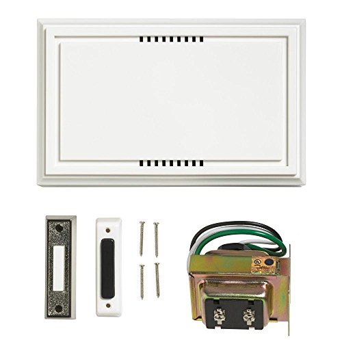 Atticus Electronics Wired Door Bell Deluxe Contractor Kit, 2 Notes 85dB, Includes One Brushed-Nickel Lighted and One Non-Lit Push Button and One UL Listed Transformer (Input 120VAC, Output 16VAC 10VA)
