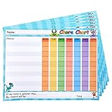 Dry Erase Chore Chart for Kids - Peel & Stick Hanging Board to Hang on Wall - Reward Board for Multiple Kids - Reusable Behavior Chart - 14.5 x 11 in, Multicolor, Pack of 6
