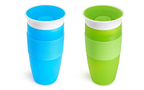 Book Cover Munchkin 14 oz Miracle 360° Sippy Cup -2 Pack- Blue/Green