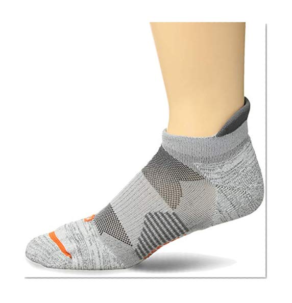 Merrell Women's 1 Pack Performance Ultra Light Cushioned Running Tab Socks, White/Gray, Shoe Size 5-9.5