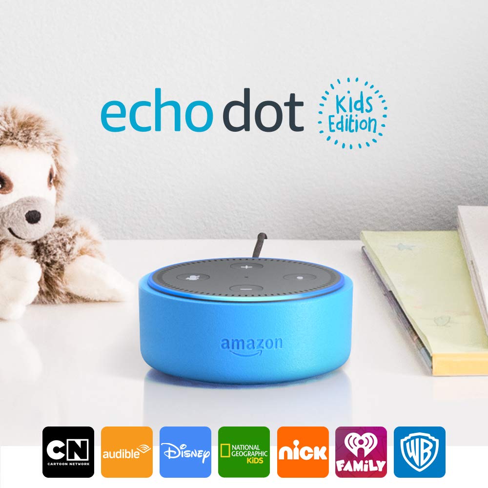 Book Cover Echo Dot Kids Edition, a smart speaker with Alexa for kids - blue case