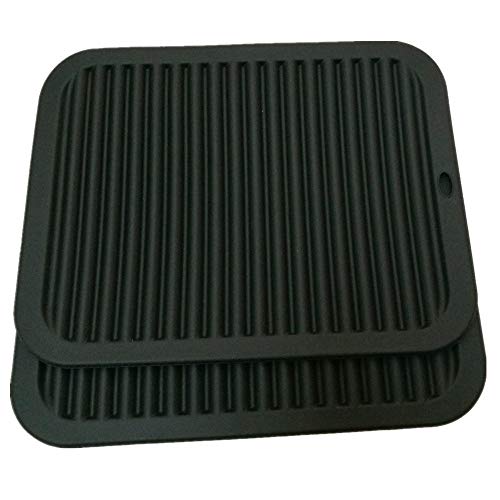 Silicone Trivets Smithcraft Premium 9"X12" Big for Hot Dishes,Pots and Pans - Waterproof Trivet mat, (Set of 2) Color Gray