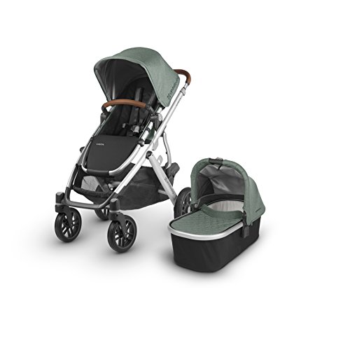 2018 UPPAbaby VISTA Stroller, Emmett (Green Melange/Silver/Saddle Leather)