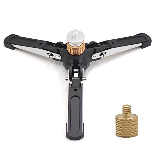 Monopod Stand Base - TWZ Monopod Three-Legged Supporting Holder (Must Have Screw Hole) with Standard 3/8"-16 Female to 1/4"-20 Male Tripod Thread Reducer Screw Adapter for DSLR Cameras