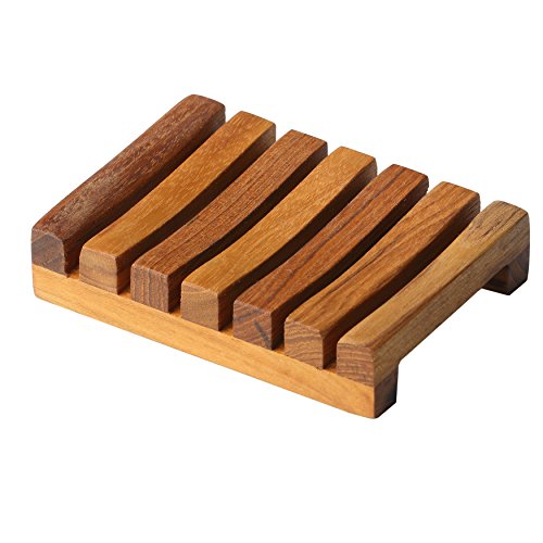 Bare Decor Sudsy Soap Dish, Genuine Teak Wood